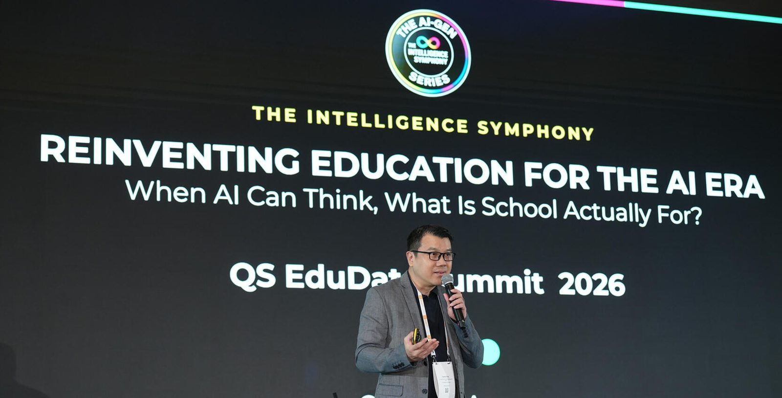 Charlie Ang speaking at QS EduData Summit